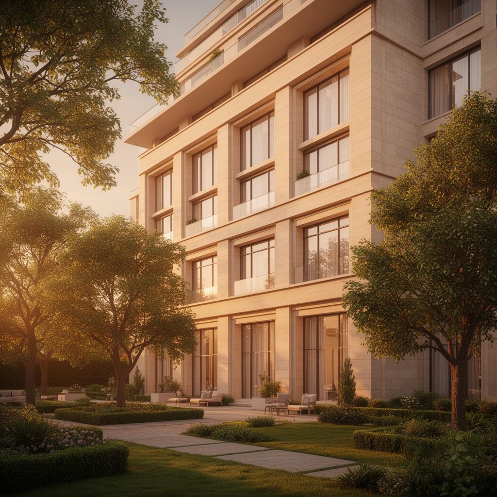 Luxury apartment building exterior